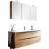 BADEZIMMER  in 121,2 cm  - Eichefarben/Weiß, Design, Glas/Holzwerkstoff (121,2cm) - Novel