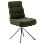 STUHL  in Edelstahl Webstoff Metall, Textil  - Edelstahlfarben/Olivgrün, Design, Textil/Metall (47/90/64cm) - Dieter Knoll