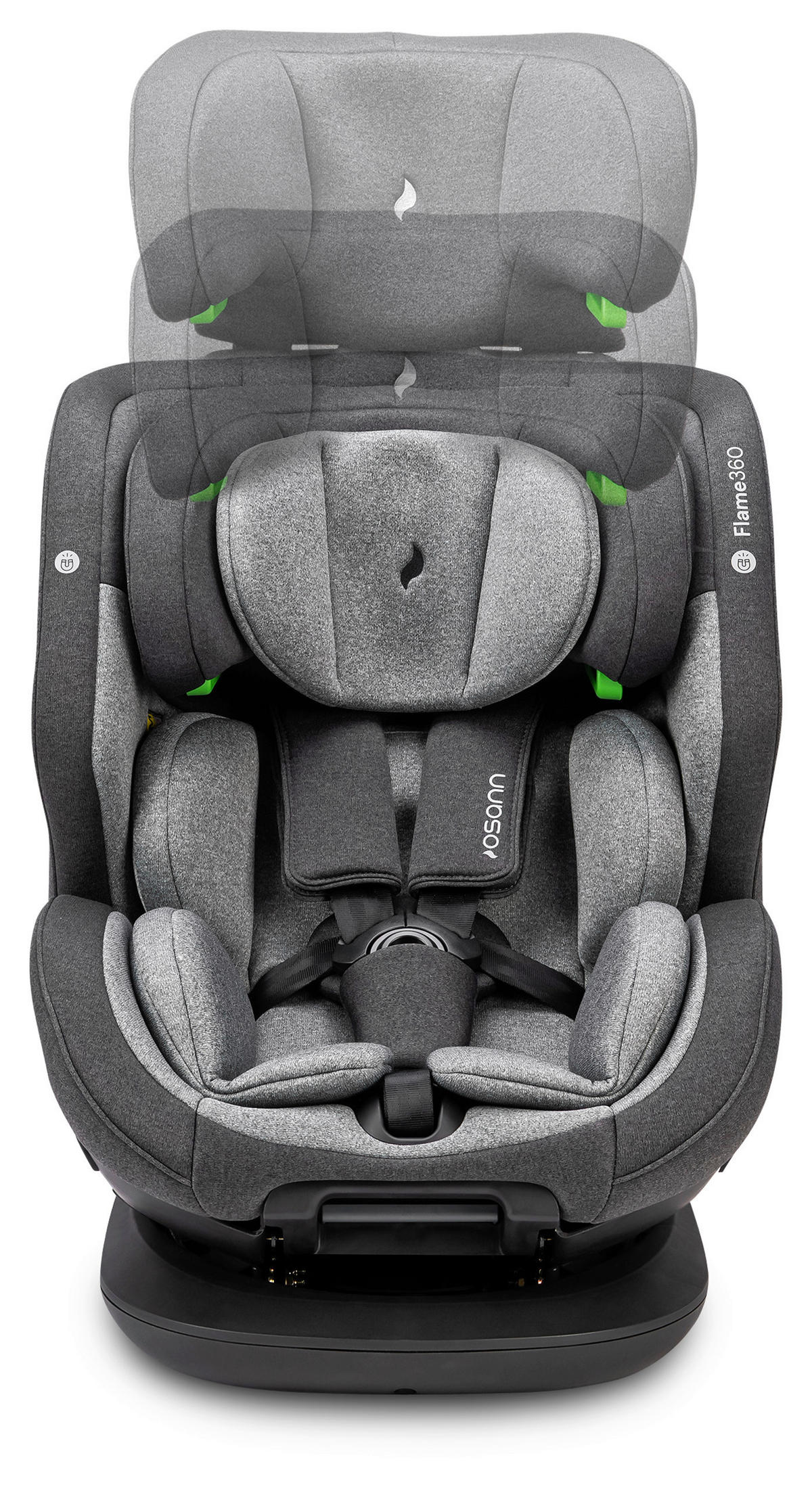 REBOARDER-KINDERSITZ FLAME360 ISOFIX  - Dunkelgrau/Hellgrau, Basics, Kunststoff/Textil (44/58/48cm) - Osann