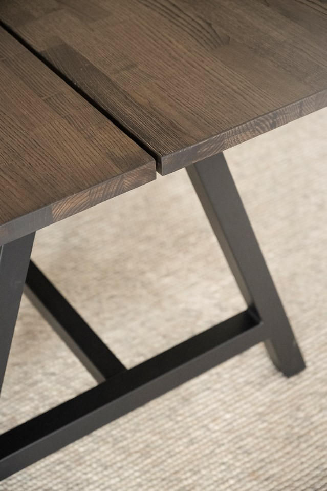 MATBORD i trä 220/100/75 cm - brun/svart, Design, metall/trä (220/100/75cm) - Rowico