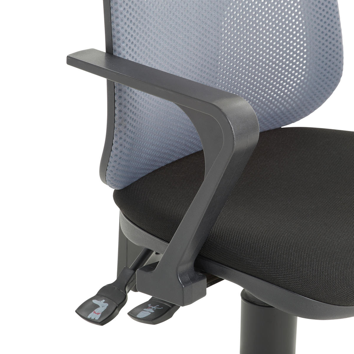 DREHSTUHL  in Flachgewebe, Netz Grau, Schwarz  - Schwarz/Grau, Modern, Kunststoff/Textil (46/97-109/46cm) - Topstar