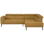 ECKSOFA in Chenille Currygelb  280/205 cm  - Currygelb/Schwarz, Design, Textil/Metall (280/205cm) - Xora