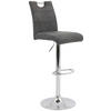 BARHOCKER Mikrofaser Anthrazit Sitzfläche 360° drehbar, mit Griff  - Chromfarben/Anthrazit, KONVENTIONELL, Textil/Metall (38/97-119/50cm) - Carryhome