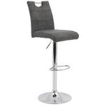 BARHOCKER Mikrofaser Anthrazit Sitzfläche 360° drehbar, mit Griff  - Chromfarben/Anthrazit, KONVENTIONELL, Textil/Metall (38/97-119/50cm) - Carryhome
