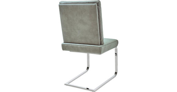 SCHWINGSTUHL in Stahl Mikrofaser - Chromfarben/Hellgrau, Design, Textil/Metall (46/92/60cm) - Dieter Knoll