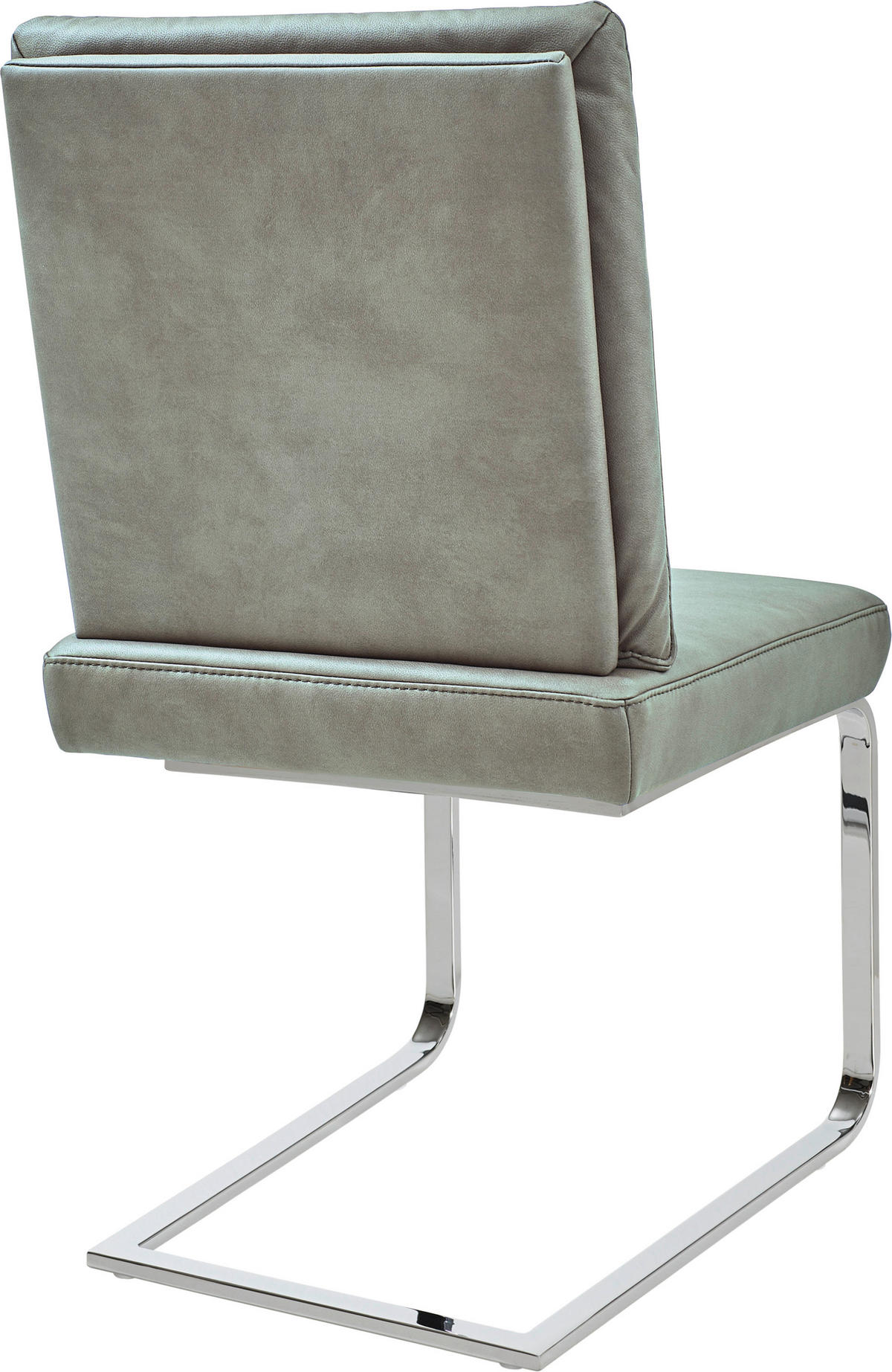 SCHWINGSTUHL  in Stahl Mikrofaser  - Chromfarben/Hellgrau, Design, Textil/Metall (46/92/60cm) - Dieter Knoll