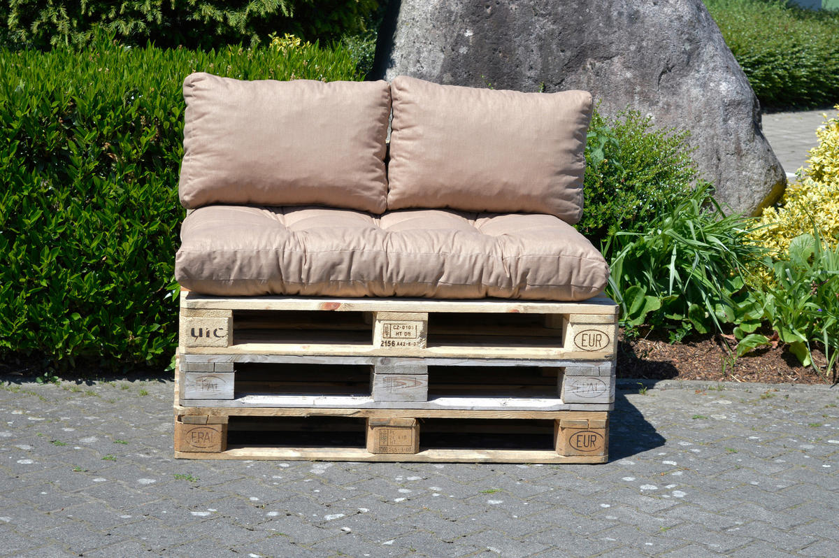 SET POLSTRŮ NA PALETY  - hnědá, Basics, textil (120/80/16cm) - Gardenson