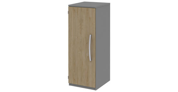 AKTENSCHRANK Eichefarben, Grau  - Eichefarben/Grau, KONVENTIONELL, Holzwerkstoff (40/111,7/43cm) - Moderano