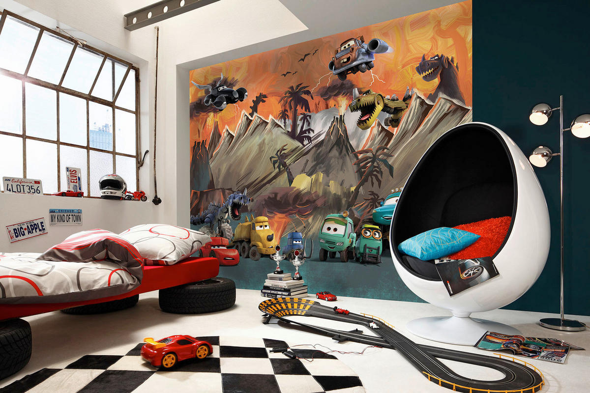 FOTOTAPETE CARS CAROSAURUS  - Naturfarben, Design, Textil (300/250cm) - Disney