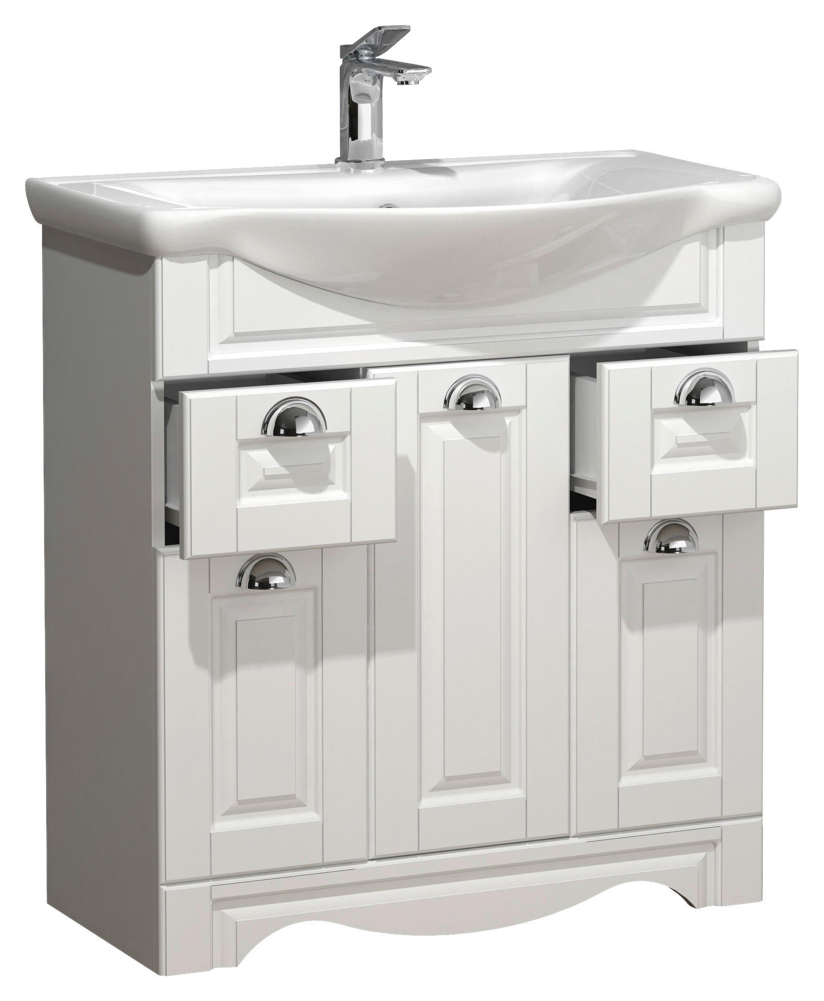 TVÄTTSTÄLL MED KOMMOD 75 cm  - vit/silver, Modern, metall/trämaterial (75cm) - MID.YOU