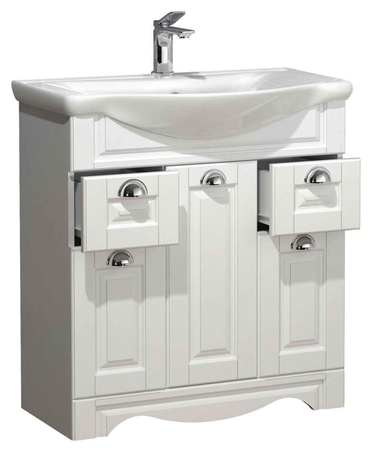 TVÄTTSTÄLL MED KOMMOD 75 cm  - vit/silver, Modern, metall/trämaterial (75cm) - MID.YOU