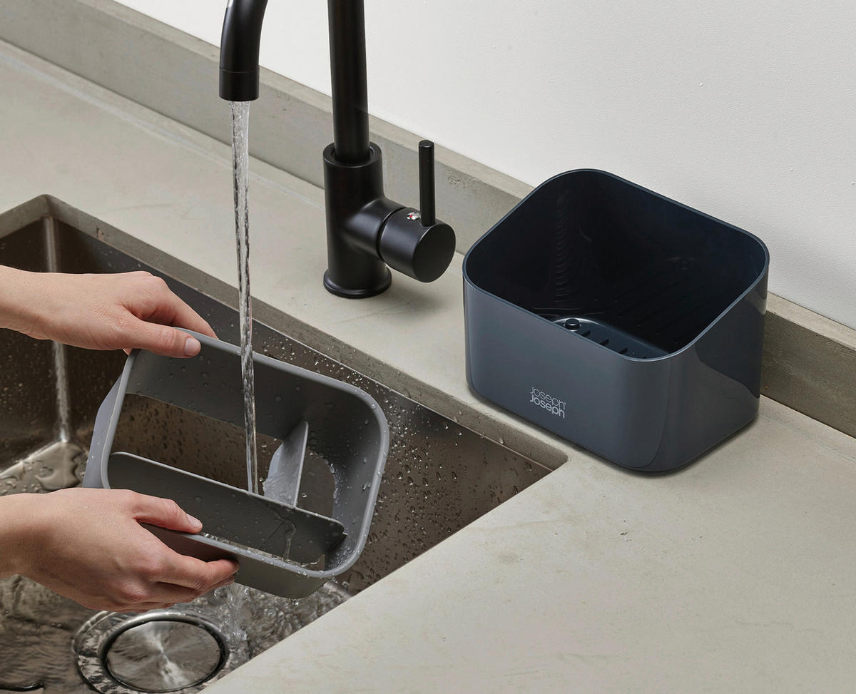 DRŽAČ ZA SUNĐER SinkStore  - antracit, Osnovno, plastika (17,8/11,8/12,3cm) - Joseph Joseph