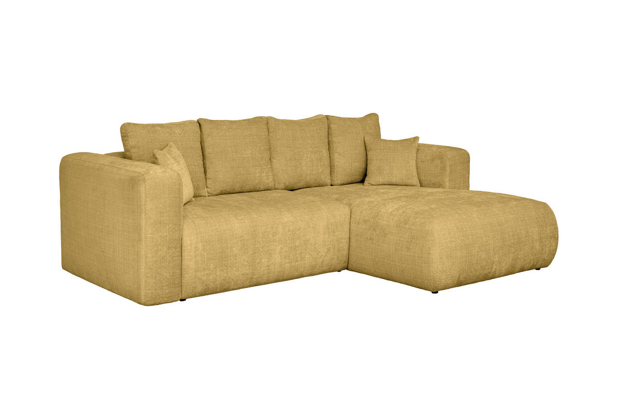 ECKSOFA Goldfarben Chenille Zierkissen, Rückenkissen, Rücken echt  - Goldfarben/Schwarz, MODERN, Kunststoff/Textil (276/188cm) - Milino
