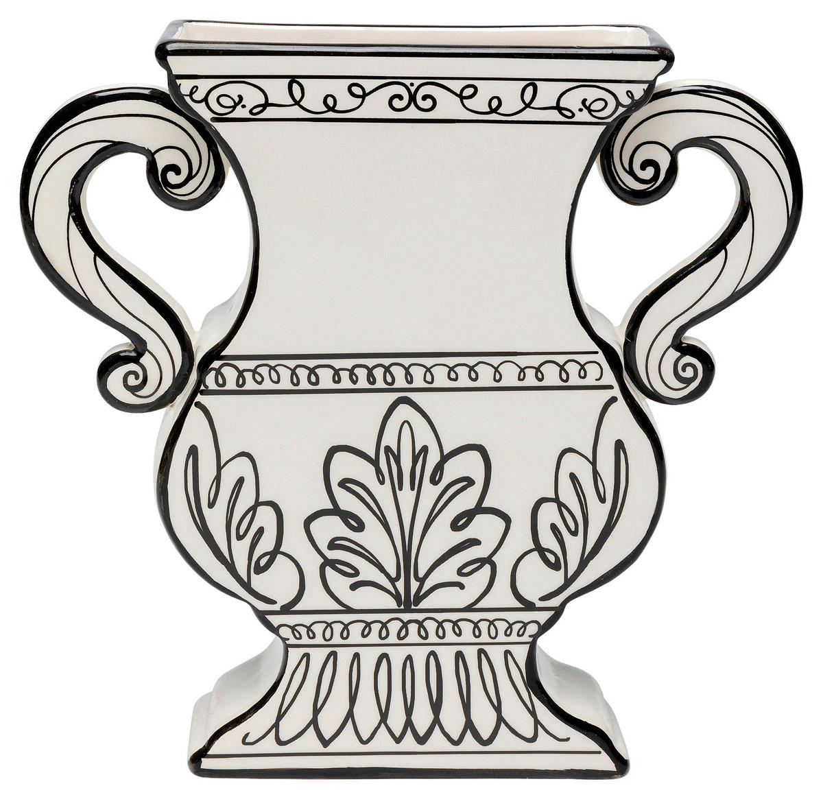 VASE 23,5 cm  - Schwarz/Weiß, KONVENTIONELL, Keramik (23/23/5cm) - Kare-Design