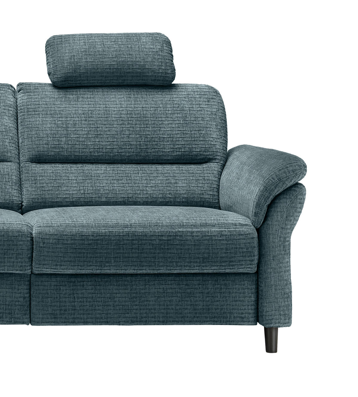 ECKSOFA in Mikrofaser Blau  - Blau/Schwarz, Modern, Holz/Textil (190/266cm) - Livetastic