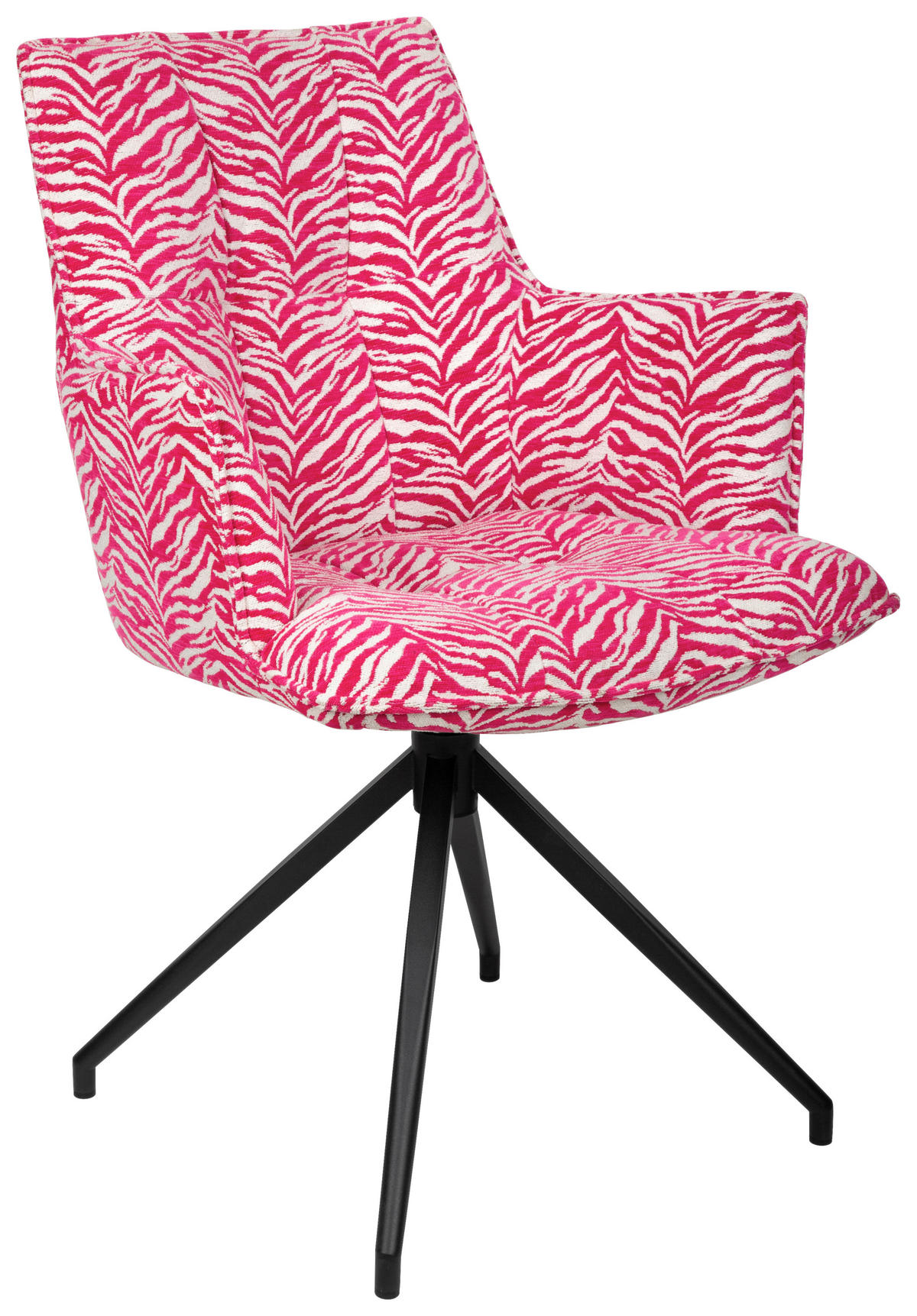 ARMLEHNSTUHL  in Eisen Jacquard  - Pink/Schwarz, Design, Textil/Metall (59/89,5/63cm) - Novel