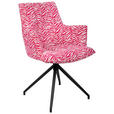 ARMLEHNSTUHL  Stoffauswahl, Sitzfläche 360° drehbar, automatische Rückholfunktion Jacquard  - Pink/Schwarz, Design, Textil/Metall (59/89,5/63cm) - Novel