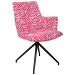 ARMLEHNSTUHL  Stoffauswahl, Sitzfläche 360° drehbar, automatische Rückholfunktion Jacquard  - Pink/Schwarz, Design, Textil/Metall (59/89,5/63cm) - Novel