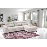 ECKSOFA in Struktur Beige  - Beige/Schwarz, Design, Textil/Metall (255/176cm) - Livetastic