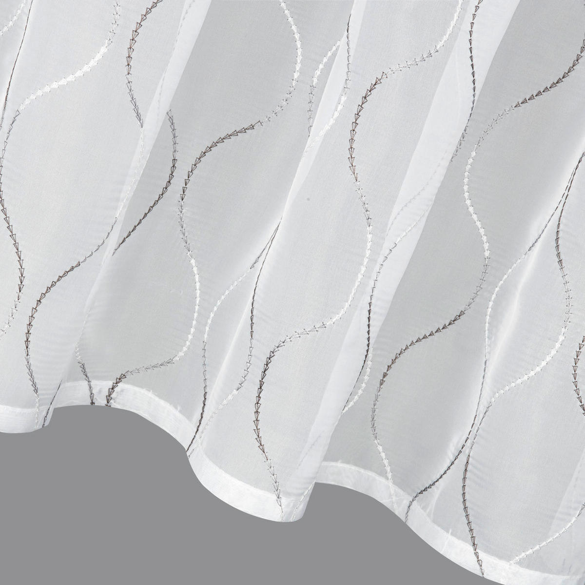 KURZGARDINE   145/50 cm   - Anthrazit/Weiß, KONVENTIONELL, Textil (145/50cm)