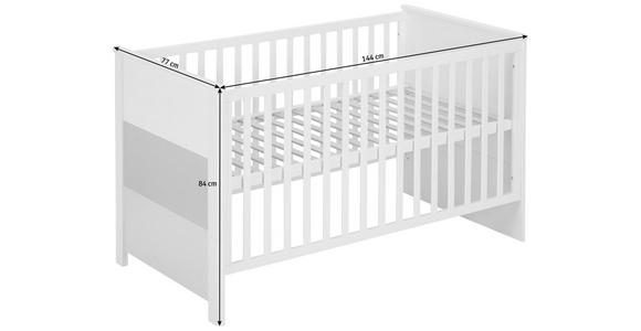 GITTERBETT Amy - Weiß/Grau, Trend, Holzwerkstoff (144/77/84cm) - My Baby Lou