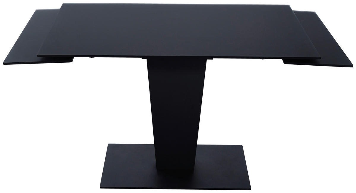 ESSTISCH 120-179/80/76 cm  Metall, Glas ausziehbar rechteckig Schwarz  - Schwarz, Design, Glas/Metall (120-179/80/76cm) - Novel