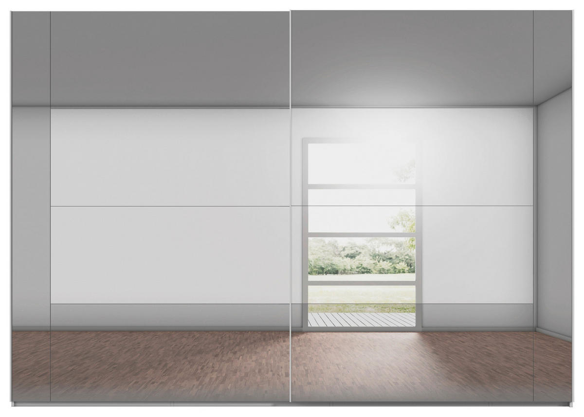 SCHWEBETÜRENSCHRANK 316/223/68 cm 2-türig Seidengrau  - Seidengrau, Design, Glas/Holzwerkstoff (316/223/68cm) - Xora
