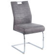 SCHWINGSTUHL  in Eisen Mikrofaser  - Chromfarben/Grau, Design, Textil/Metall (50/61/98cm) - Carryhome