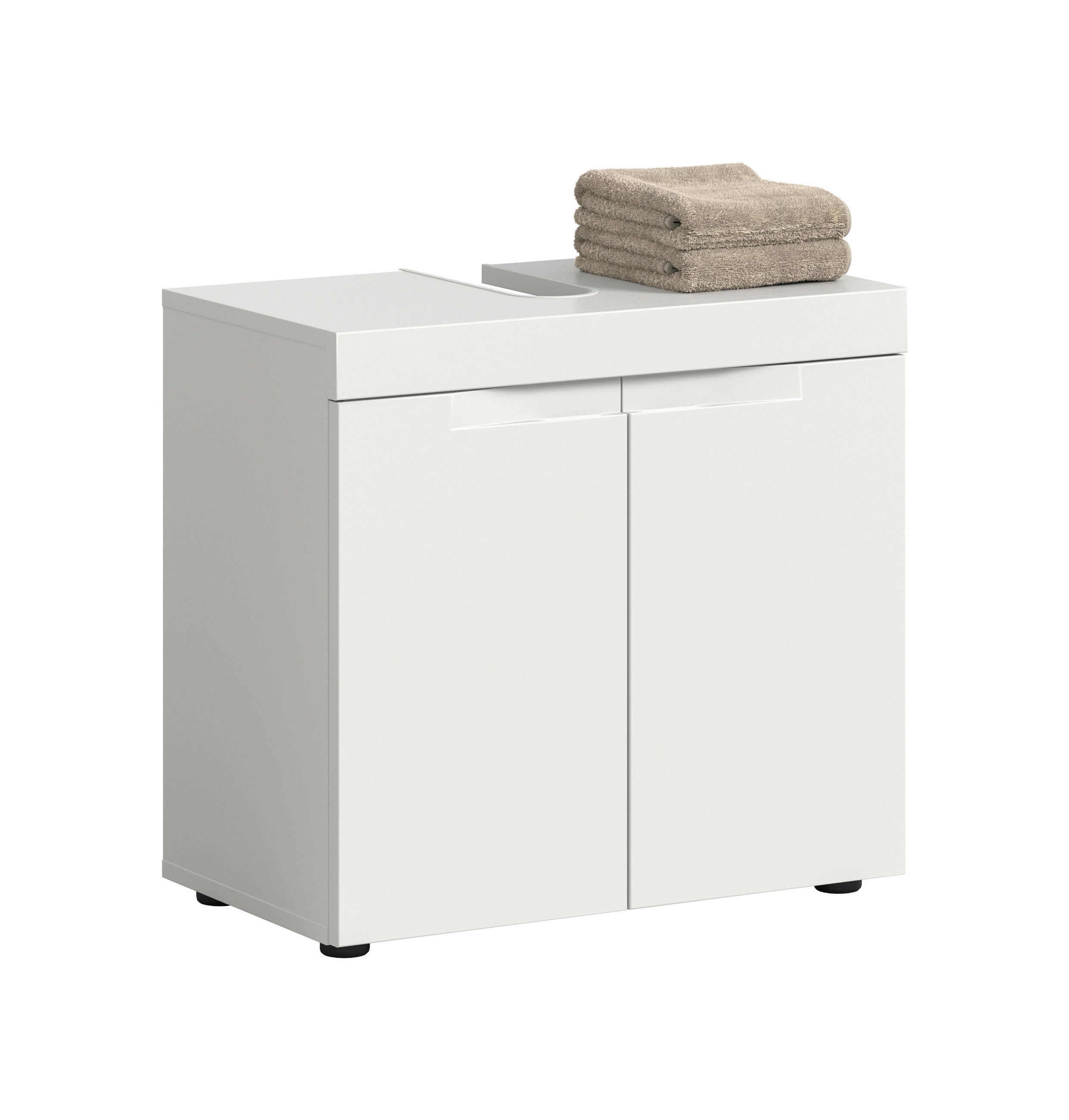WASCHBECKENUNTERSCHRANK 60/56/34 cm  - Schwarz/Weiß, Trend, Holzwerkstoff/Kunststoff (60/56/34cm) - MID.YOU