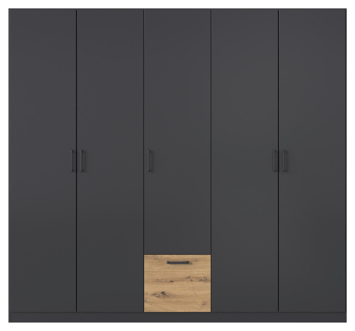KLEIDERSCHRANK in Grau, Eiche Artisan  - Eiche Artisan/Grau, Basics, Holzwerkstoff/Metall (226/210/54cm) - Boxxx