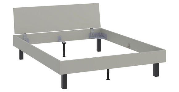 BETT 160/200 cm,  in Hellgrau  - Hellgrau/Schwarz, Design, Metall (160/200cm) - Xora