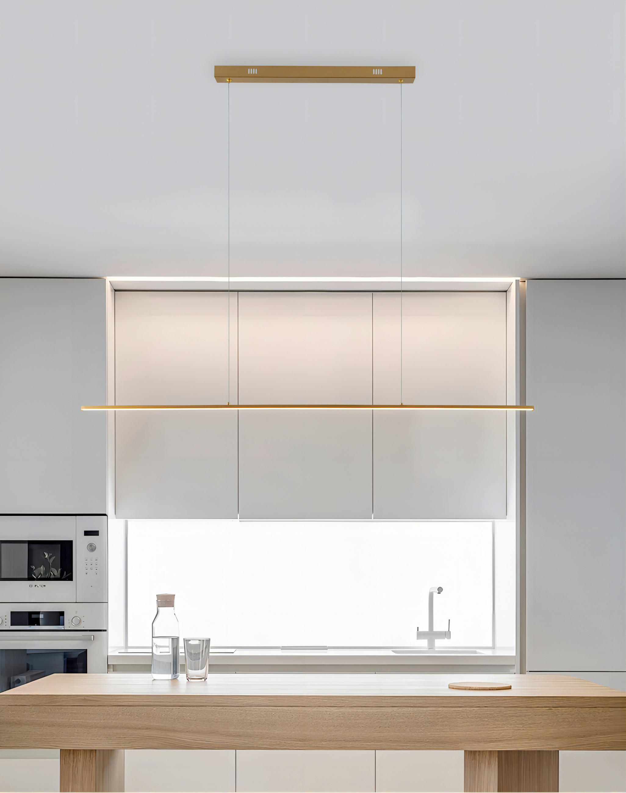 LED LUSTER    120,5/2/200 cm    - zlatna, Osnovno, metal (120,5/2/200cm)