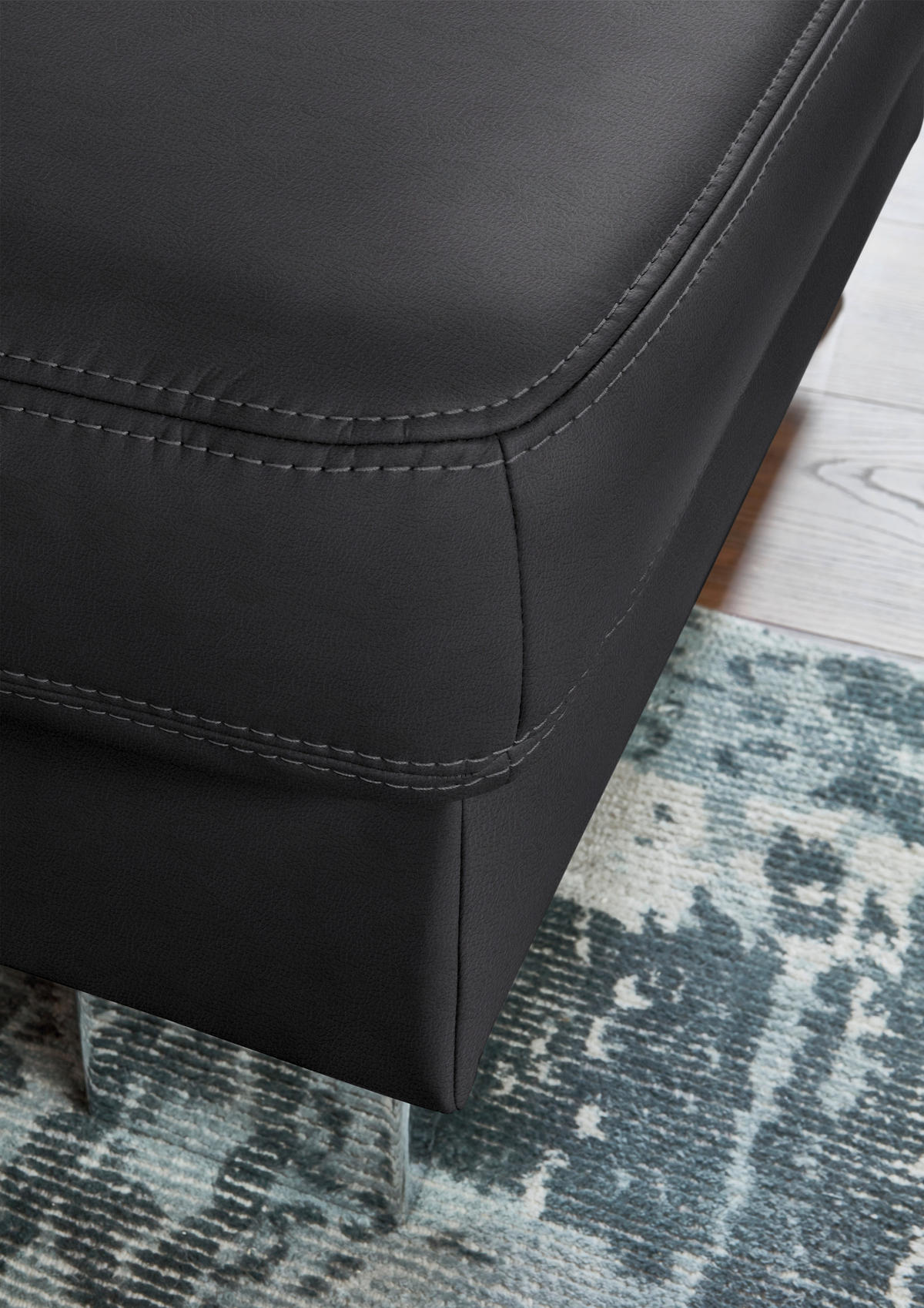 ECKSOFA  in Echtleder Anthrazit  248/235 cm  - Anthrazit/Alufarben, Design, Leder/Metall (248/235cm) - Beldomo Premium