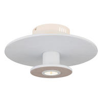 LED-DECKENLEUCHTE  38/18 cm    - Weiss/Beige, Basics, Kunststoff/Textil (38/18cm) - Globo