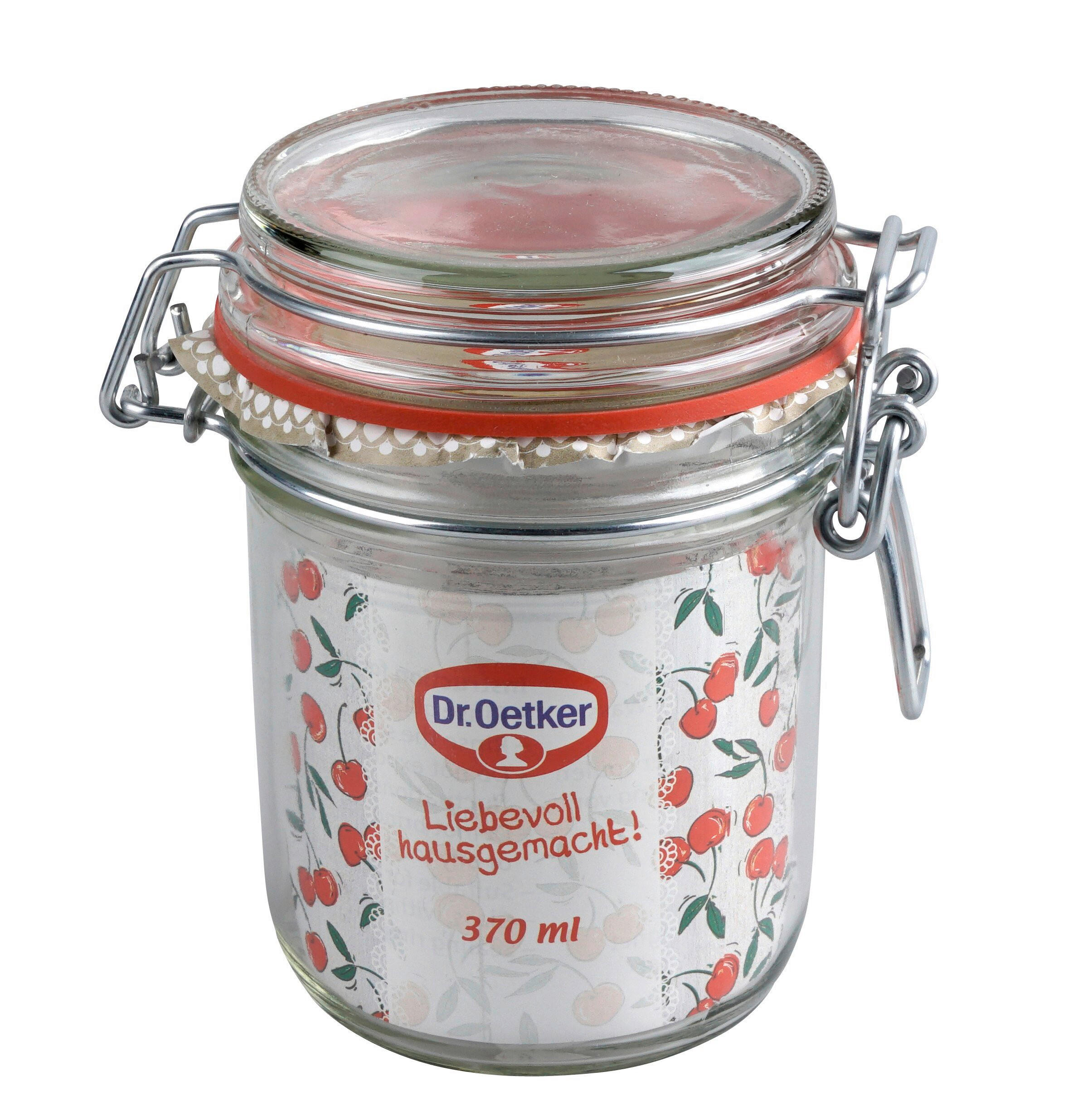 BEFŐTTESÜVEG 370 ml   - áttetsző, Basics, üveg/fém (370ml) - Dr.Oetker