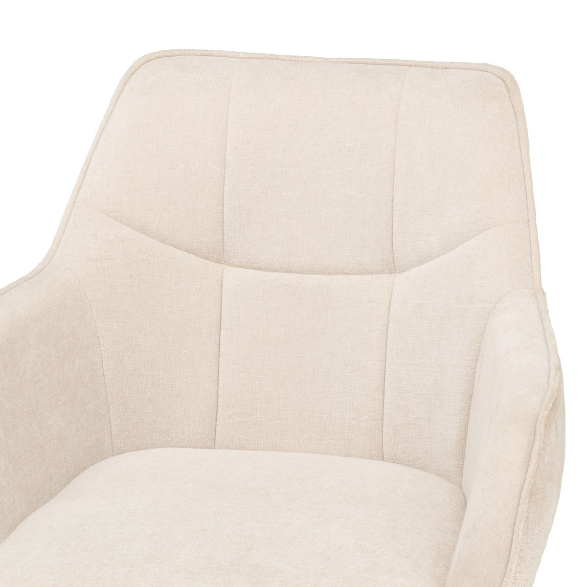 ARMLEHNSTUHL  in Eisen Chenille, Leinenoptik  - Beige/Schwarz, KONVENTIONELL, Textil/Metall (63/87/64cm) - MID.YOU
