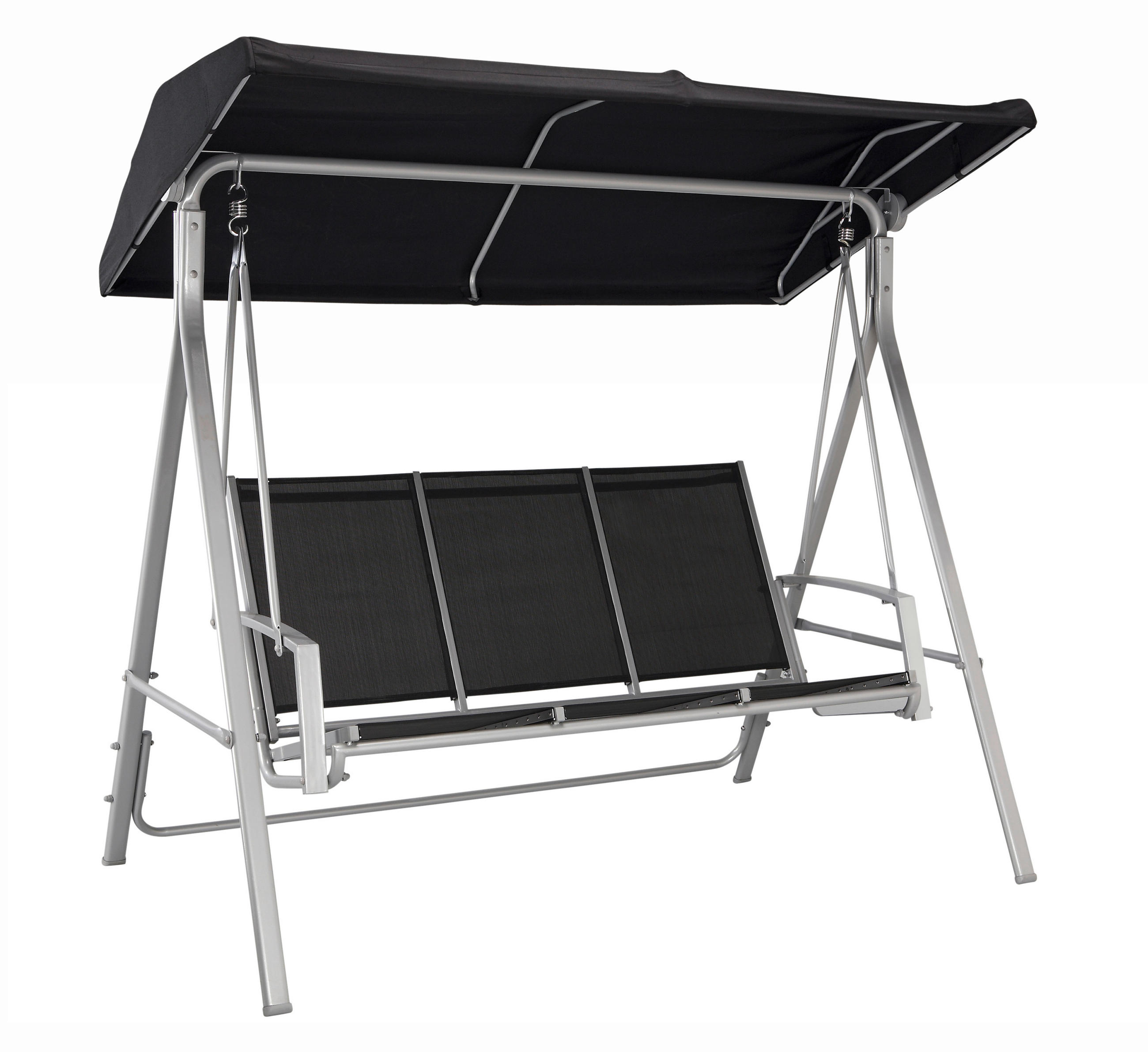 BALANSOAR HOLLYWOOD 190/176/122 cm  - argintiu/negru, Design, metal/textil (190/176/122cm) - Ambia Garden