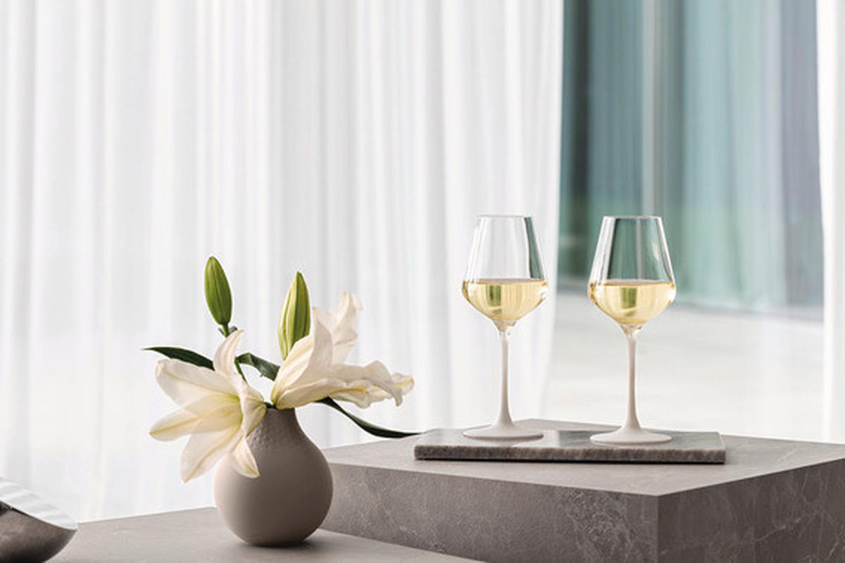 SET ČAŠA  4-dijelni   Manufacture Rock blanc  - bijela/prozirno, Konvencionalno, staklo (380ml) - Villeroy & Boch