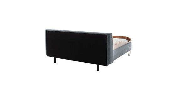 POLSTERBETT Beleuchtung 140/200 cm in Grau - Schwarz/Grau, MODERN, Textil/Metall (140/200cm) - Novel