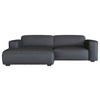 Freisteller von Livetastic ECKSOFA Schwarz Echtleder.