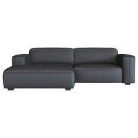 Freisteller von Livetastic ECKSOFA Schwarz Echtleder.