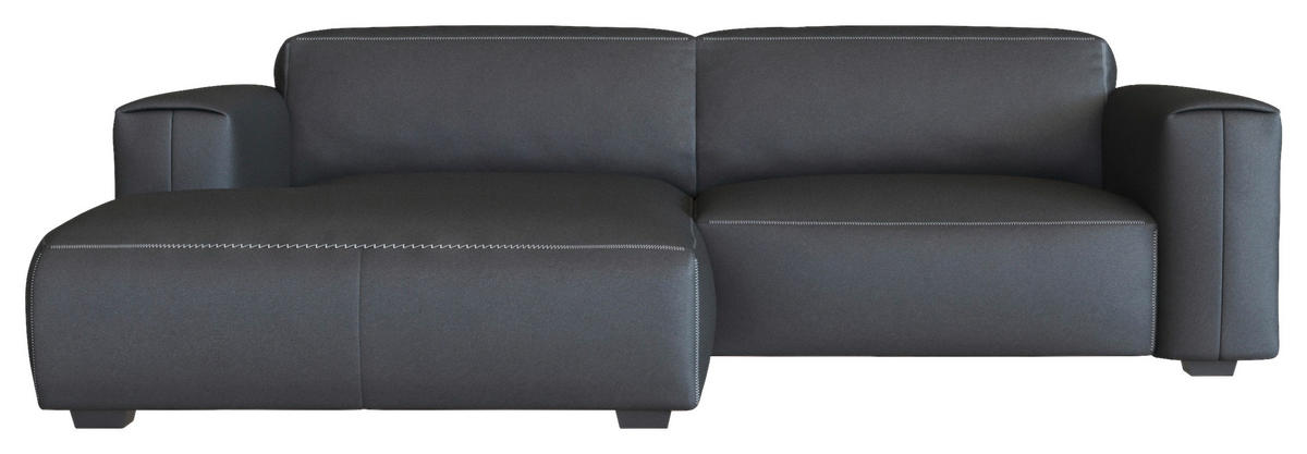 Freisteller von Livetastic ECKSOFA Schwarz Echtleder.