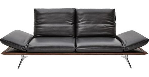 2,5-SITZER in Echtleder Schwarz - Schwarz/Nickelfarben, Design, Leder (236/73/93cm) - Dieter Knoll