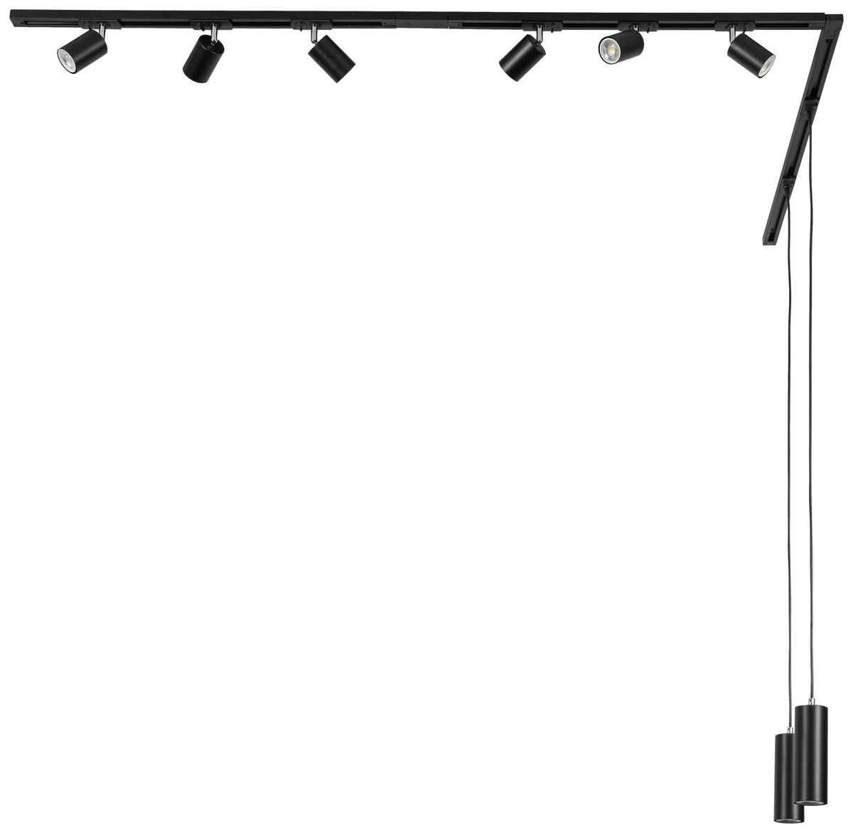 DECKENLEUCHTE 262 cm   - Schwarz, Trend, Kunststoff/Metall (262cm) - Novel