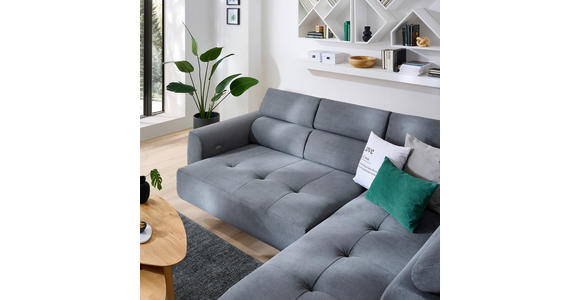 ECKSOFA in Feincord Anthrazit 205/280 cm - Anthrazit/Schwarz, Design, Textil/Metall (205/280cm) - Xora