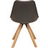 STUHL Lederlook Eiche massiv Eichefarben, Grau - Eichefarben/Grau, Design, Holz/Kunststoff (48/82/56cm) - Carryhome