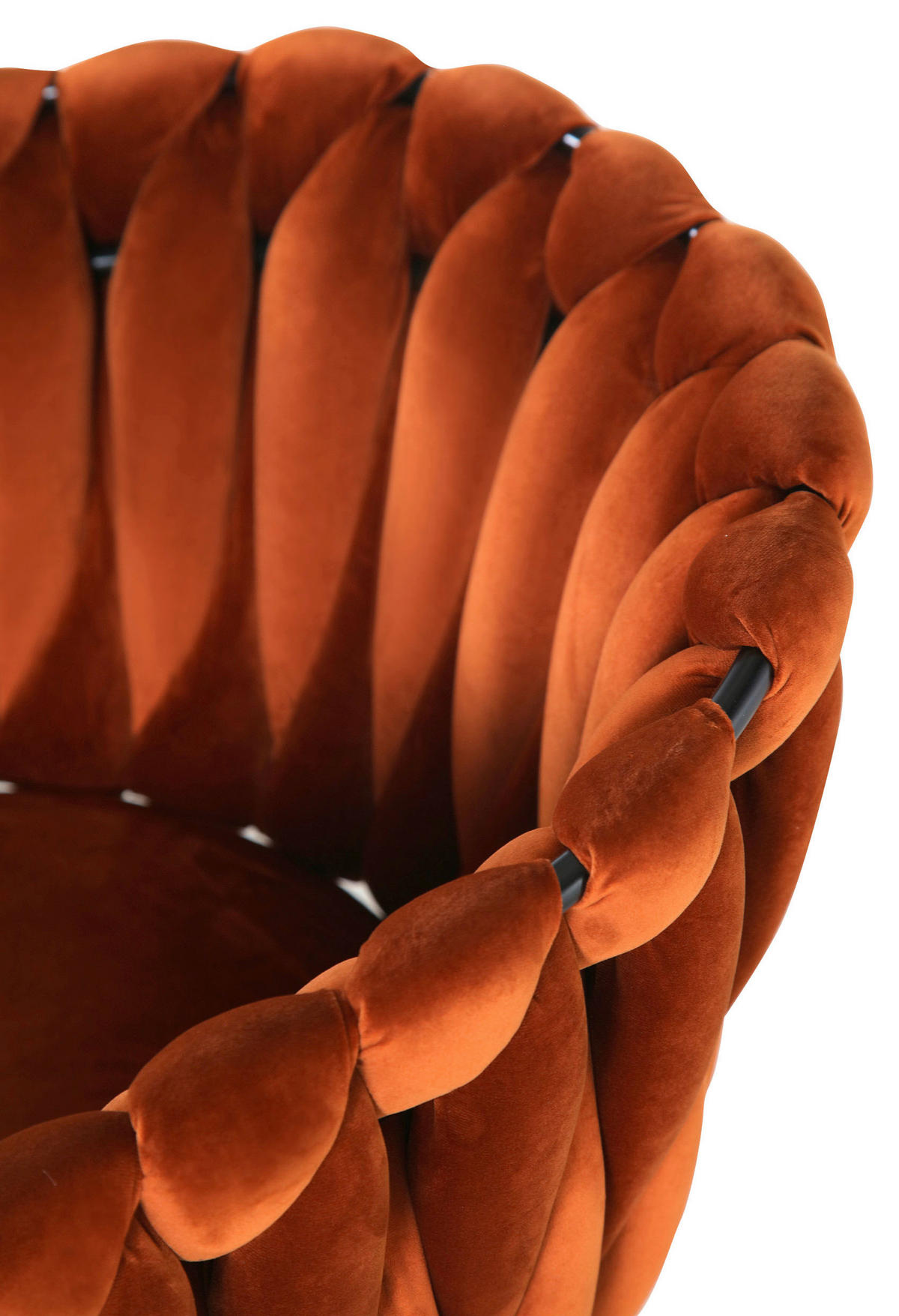 ŽIDLE S PODRUČKAMI, samet, tmavě oranžová - tmavě oranžová/černá, Lifestyle, kov/textil (60/78/55cm) - Ambia Home