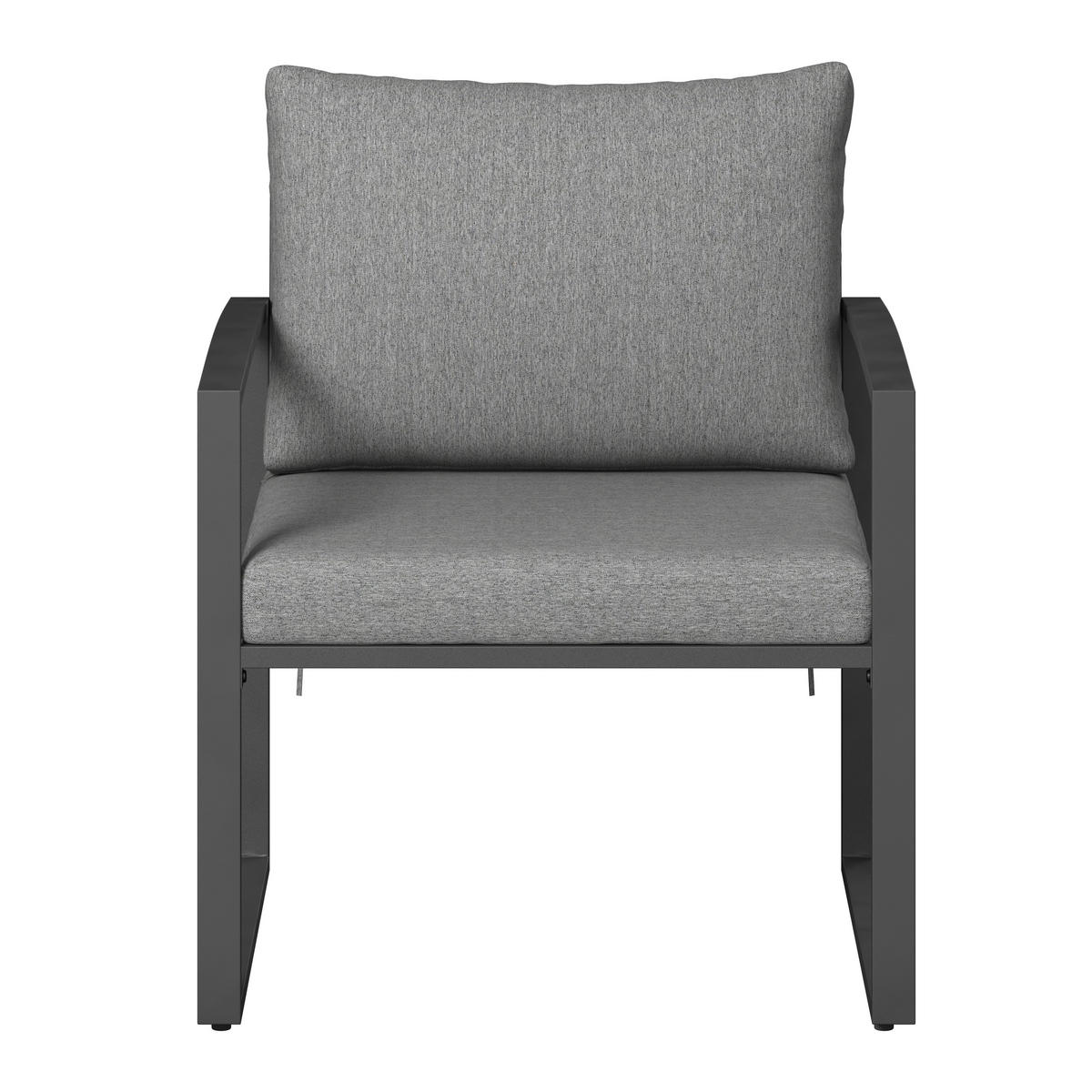 LOUNGEGARNITUR   125/47/70 cm  - Dunkelgrau, Modern, Holzwerkstoff/Textil (125/47/70cm) - Ambia Garden