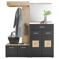 GARDEROBE 4-teilig 160/195/38 cm  - Schwarz/Eiche Artisan, Konventionell, Holzwerkstoff (160/195/38cm) - home24