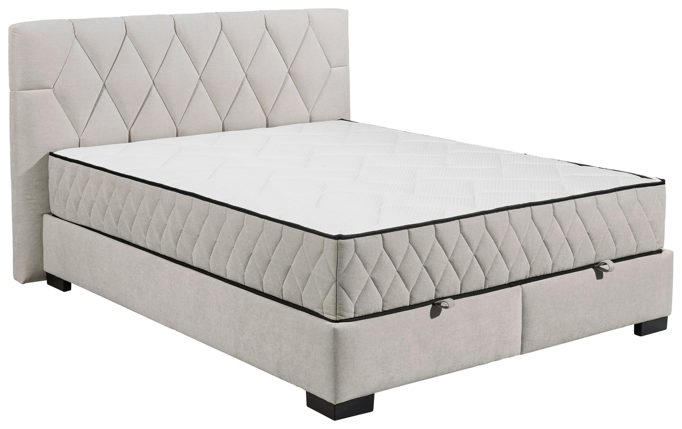 BOXBETT 160/200 cm  in Beige  - Beige/Schwarz, MODERN, Holzwerkstoff/Kunststoff (160/200cm) - MID.YOU